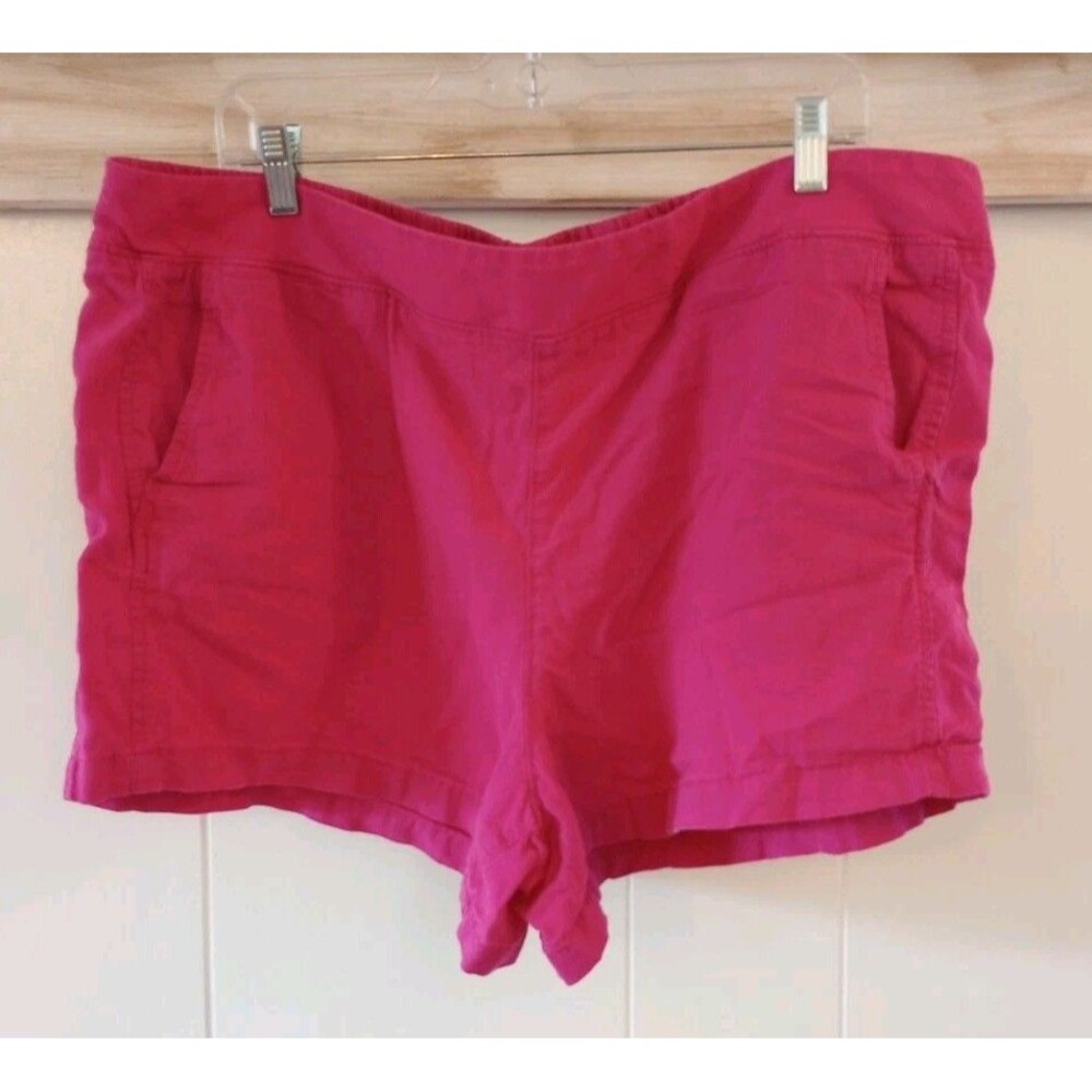 GAP Linen Blend Shorts XXL Hot Pink Summer Casual Women's Elastic Waist